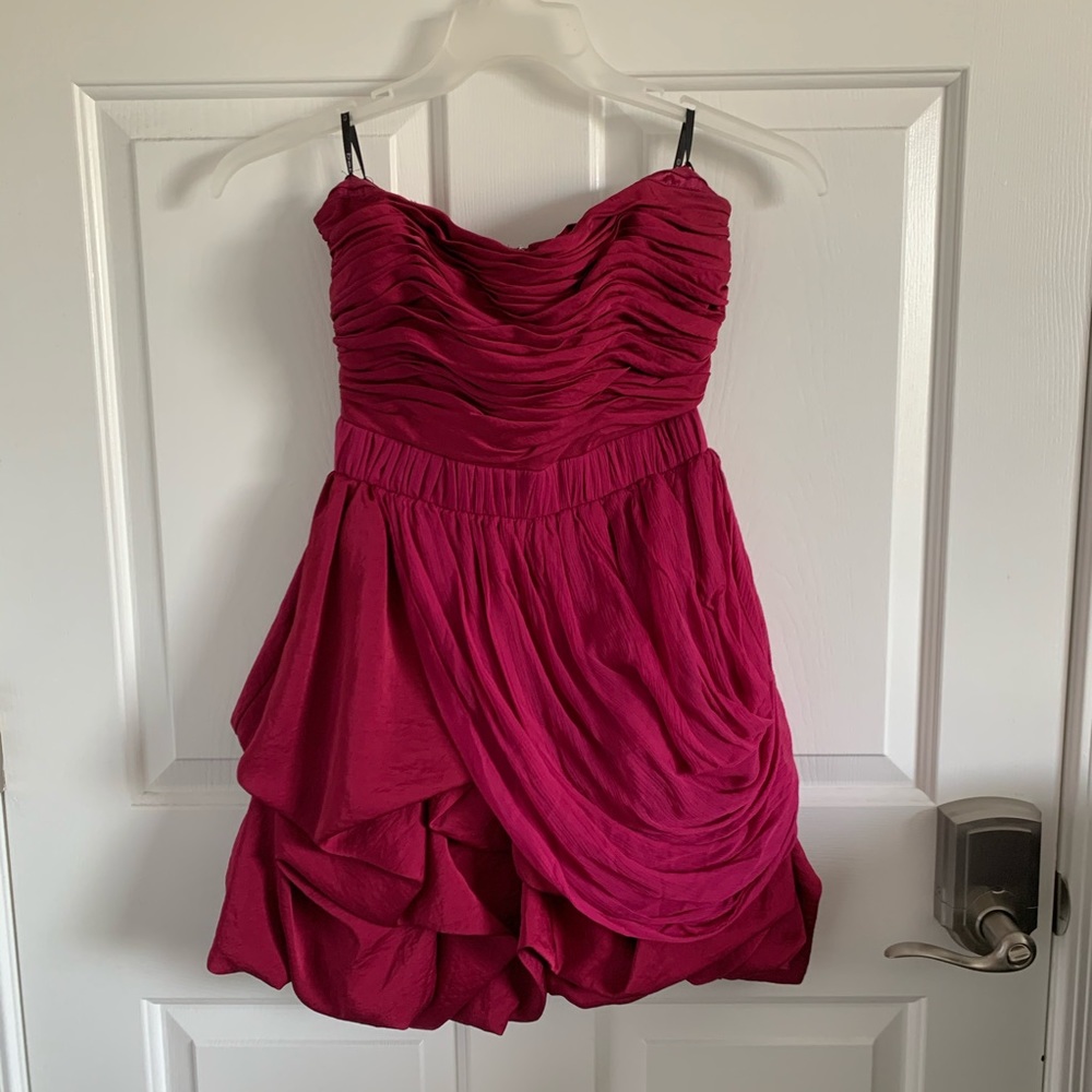 Bebe Fuchsia Pink Tulip Mini Dress